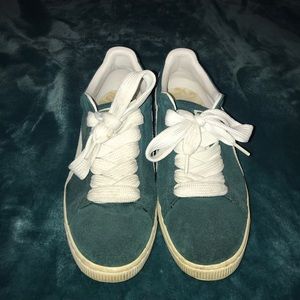 Teal Suede Pumas